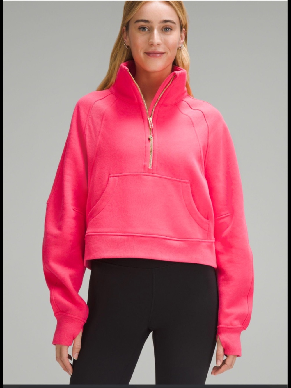 Lululemon Hot Pink Half-Zip Pullover Sweatshirt